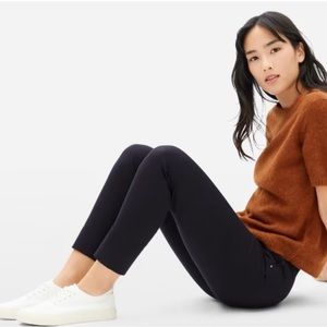 Everlane side zip stretch cotton pants black